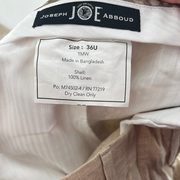 JOE Joseph Abboud Slim Fit Linen Suit Vest Pants Set Size XL/36U - Picture 10 of 11